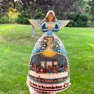 Jim shore angel do this in remembrance of me last supper figurine decoration